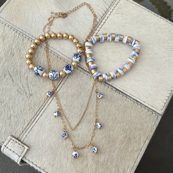 Jewelry - Chinoiserie Necklace & 2 bracelets